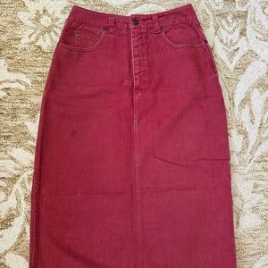 Vintage Calvin Klein red denim skirt